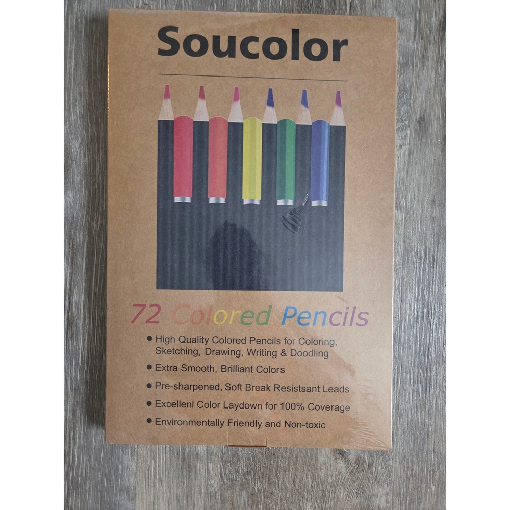 Soucolor 72 Colored Pencils Set for Drawing Sketching Adult Coloring Books